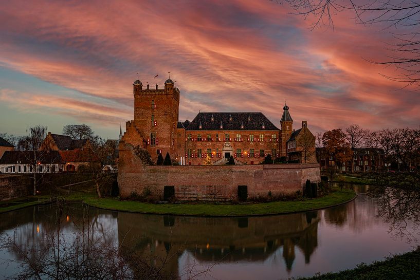 Romantic sunset at Castle &quot;Huis Bergh&quot; by Marco Scheurink