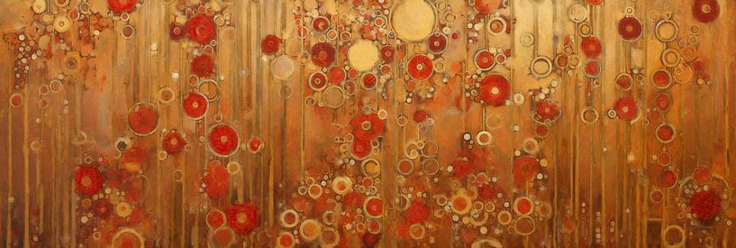 Rote Blüten in Goldglanz von Whale & Sons