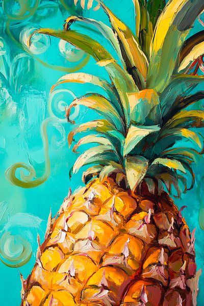 Jeu de couleurs sur l'ananas - Vif et frais par Poster Art Shop