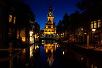 Crépuscule au Waagtoren : Reflets d'Alkmaar