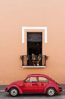 Roter Volkswagen Käfer in Mexiko
