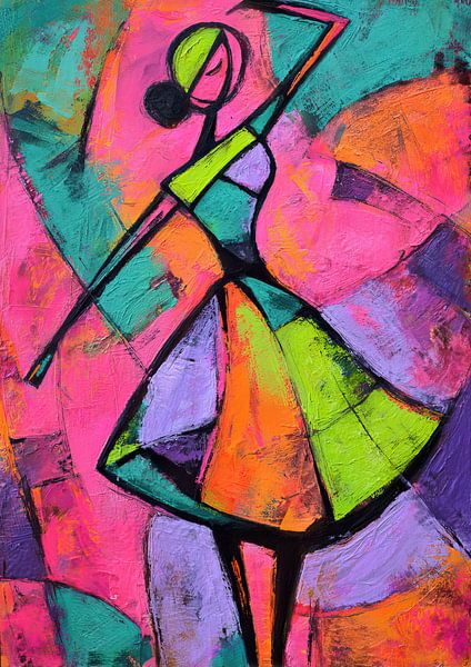 Femme dansante | Mouvements et couleurs vibrants par La collection ARTEO