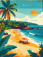 Tropischer Strand und Palmen