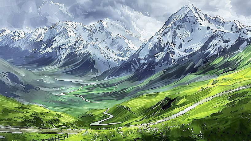 Majestätische Berglandschaft von Frank Heinz