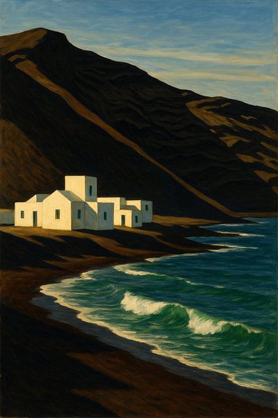 Lanzarote Coastal Stillness - Hopper-Inspired Ocean Scene (en anglais) par Travel Shop