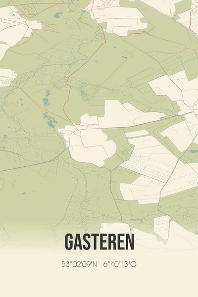 Vintage map of Gasteren (Drenthe) by Prints of Place