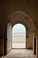 Schauen Sie zum Meer hinüber.