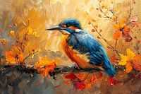 Martin-pêcheur aux teintes chaudes