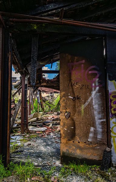 Door closed - ok - An ironic relic in the middle of the fire ruins by Infinite Decay