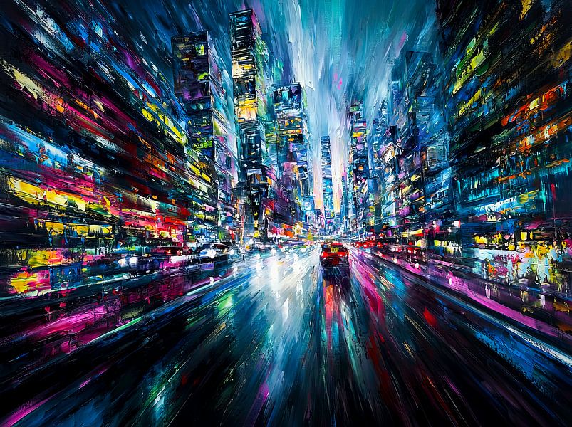 Traffic at Night by Peet de Rouw