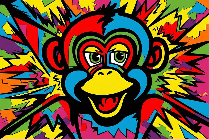 Bunte Affenmalerei Pop Art von Imperial Art House