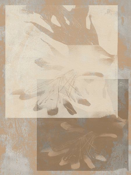 Abstrakte botanische Kunst in Terrakotta und Taupe. von Dina Dankers