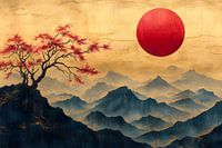 Berglandschaft im Ukyio-e Glanz