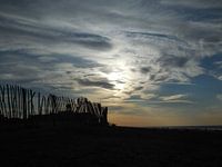 Rare lucht op het strand