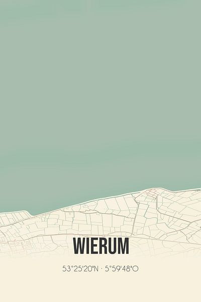 Alte Karte von Wierum (Fryslan) von Ortsdrucke