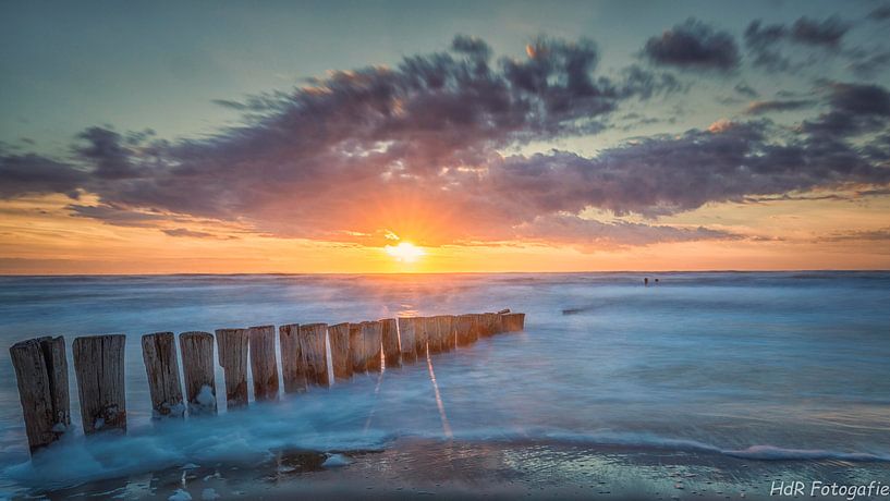 Zonsondergang aan de Noordzee von Herman de Raaf