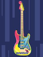 The Guitaris Jimi play guitarist Fender Stratocaster in the best pop art poster