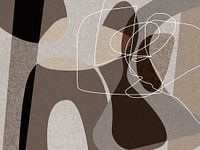 Abstract organic shapes and lines in warm brown