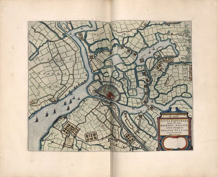 Schleuse, Stadtplan Joan Blaeu 1652 von Atelier Liesjes