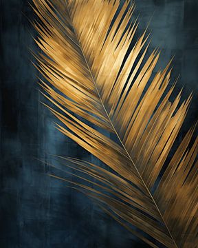 Golden Palm Glow - Luxury botanical art with gold accents
