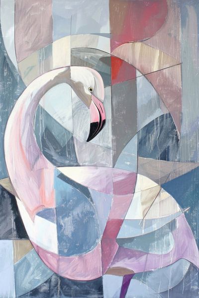 Flamingo Abstrakte Kunst von Poster Art Shop