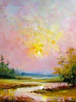 Golden Hour: Landscape in Pink Glow