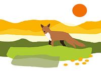 Renard dans les dunes