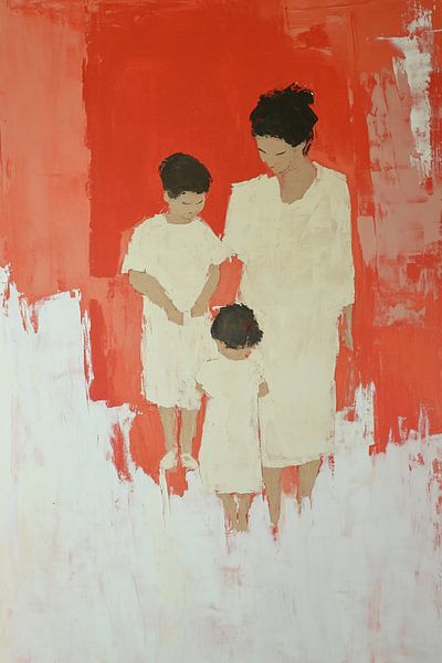 Minimalist family portrait painting by Imperial Art House