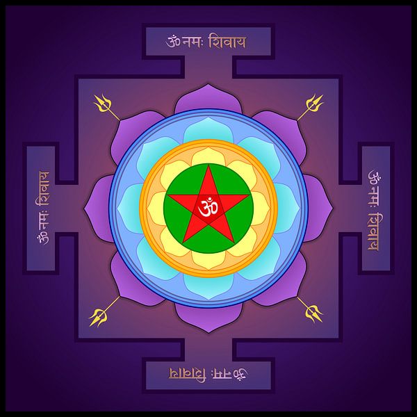 Maha Mrityunjaya Yantra. Symbole tantrique de la victoire sur les forces du mal et de la mort. par Paul Evdokimov
