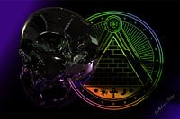 3d-Illustration. Verschmolzener Skull drei.