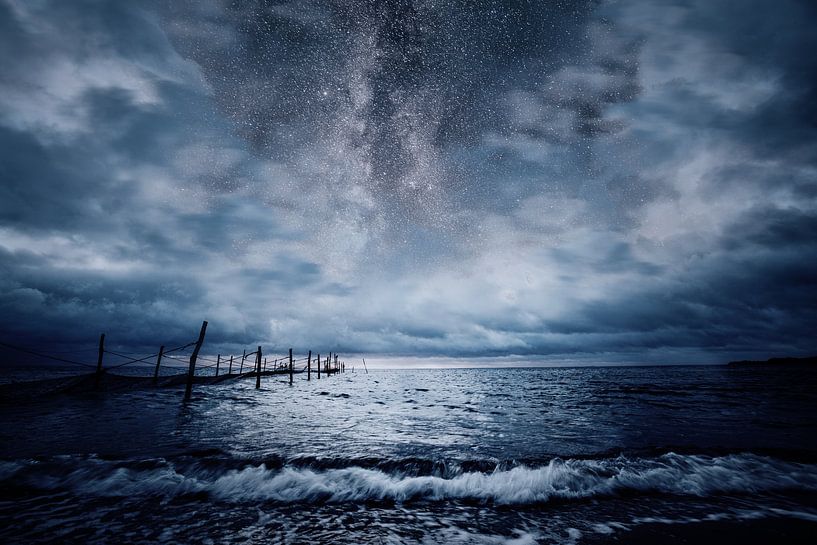 Stormy sea at night by Oliver Henze