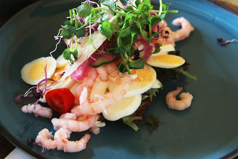 Dänisches Smörrebröd mit Krabben von Inge Hogenbijl