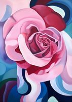 Rose dans le style de Georgia O'Keeffe