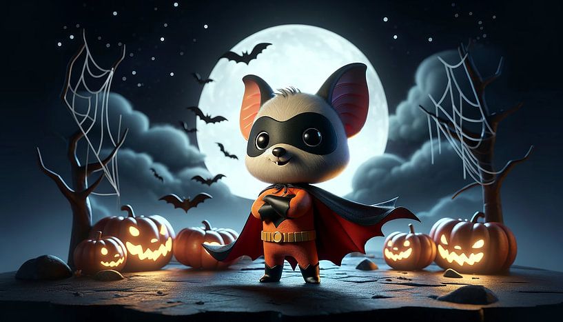 Brave super bat at Halloween night by artefacti