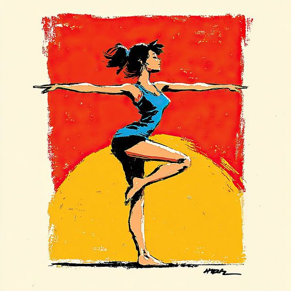 Woman Yoga | Woman Embracing the Sun by OMG Art