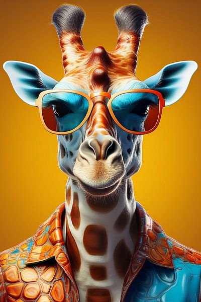 Giraffe mit Sonnenbrille von Jörg B. Schubert