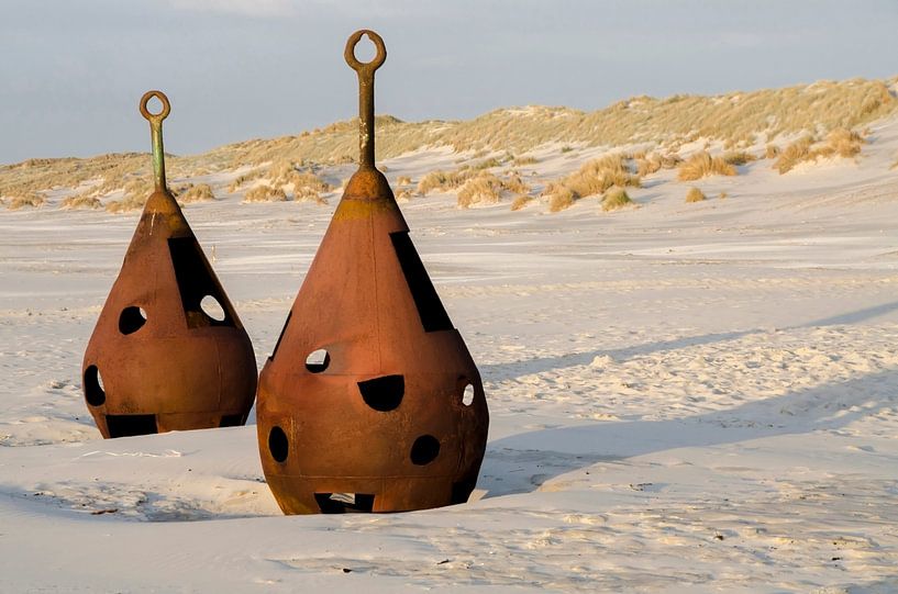 Oude verroeste boeien op het strand  par Tonko Oosterink