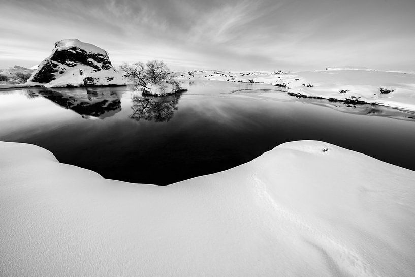 Winterfoto vom Mývatn-See (Island) von Martijn Smeets