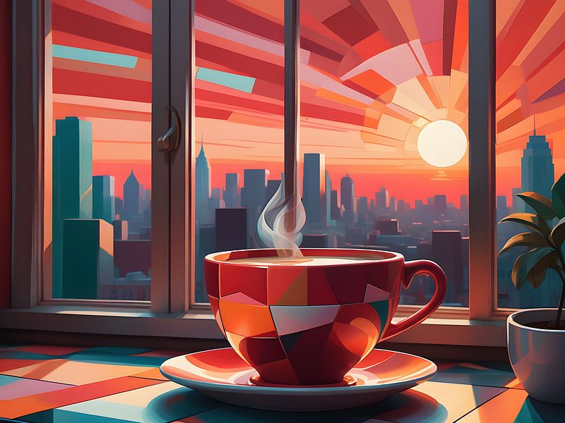 Der stille Genuss des Morgenkaffees von Bart Veeken