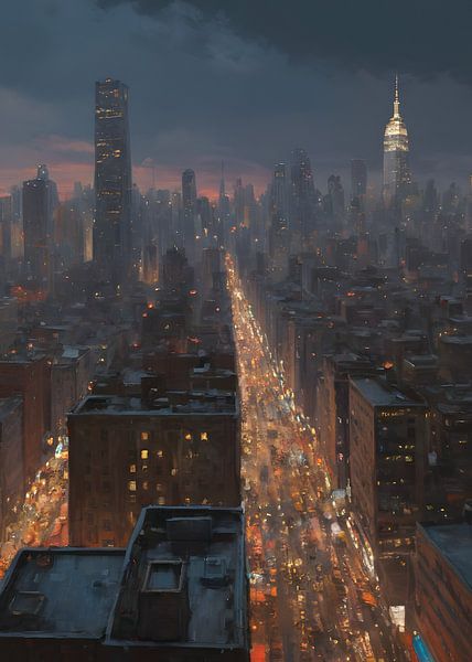 Stadt bei Nacht von Timba Art