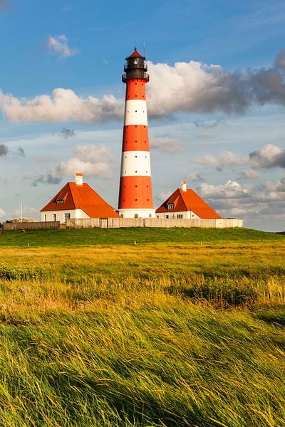Lighthouse Westerheversand at sunset by Markus Lange