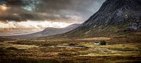 Lagangarbh cottage in Glen Coe by evening light