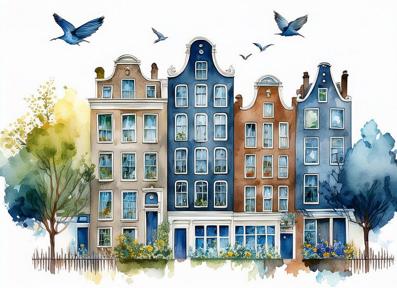 maisons sur le canal par Thea Mekkelholt