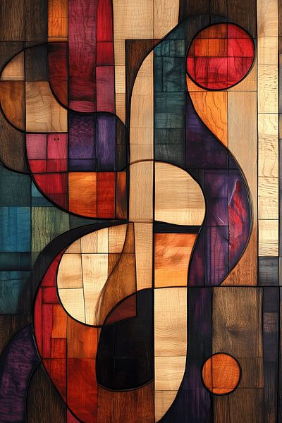 Schwingungen in Holz und Farbe von Eva Lee