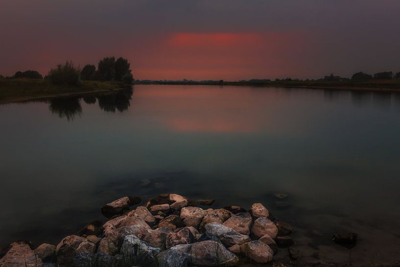 Zonsondergang IJssel bij Zwolle by Jos Reimering