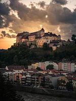 Burghausen oude stad met kasteel