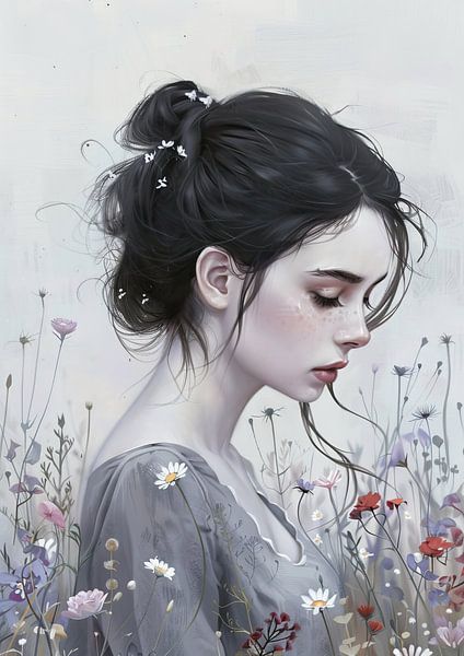 Floraler Blick der Gelassenheit von Abstraktes Gemälde