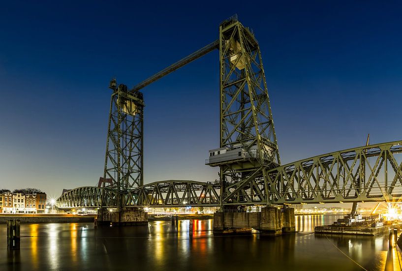 Pont de chemin de fer De Hef entre Rotterdam-Zuid et le Noordereiland par MS Fotografie | Marc van der Stelt