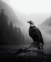 Monochrome Portrait of a Bald Eagle