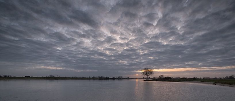 Lever de soleil sur la rivière Lek par Moetwil en van Dijk - Fotografie